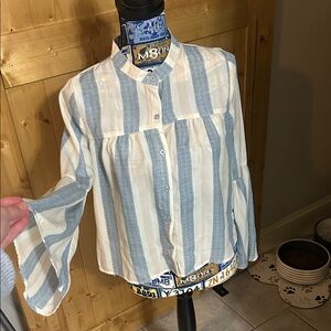 Love, Fire Blue and White Striped Shirt